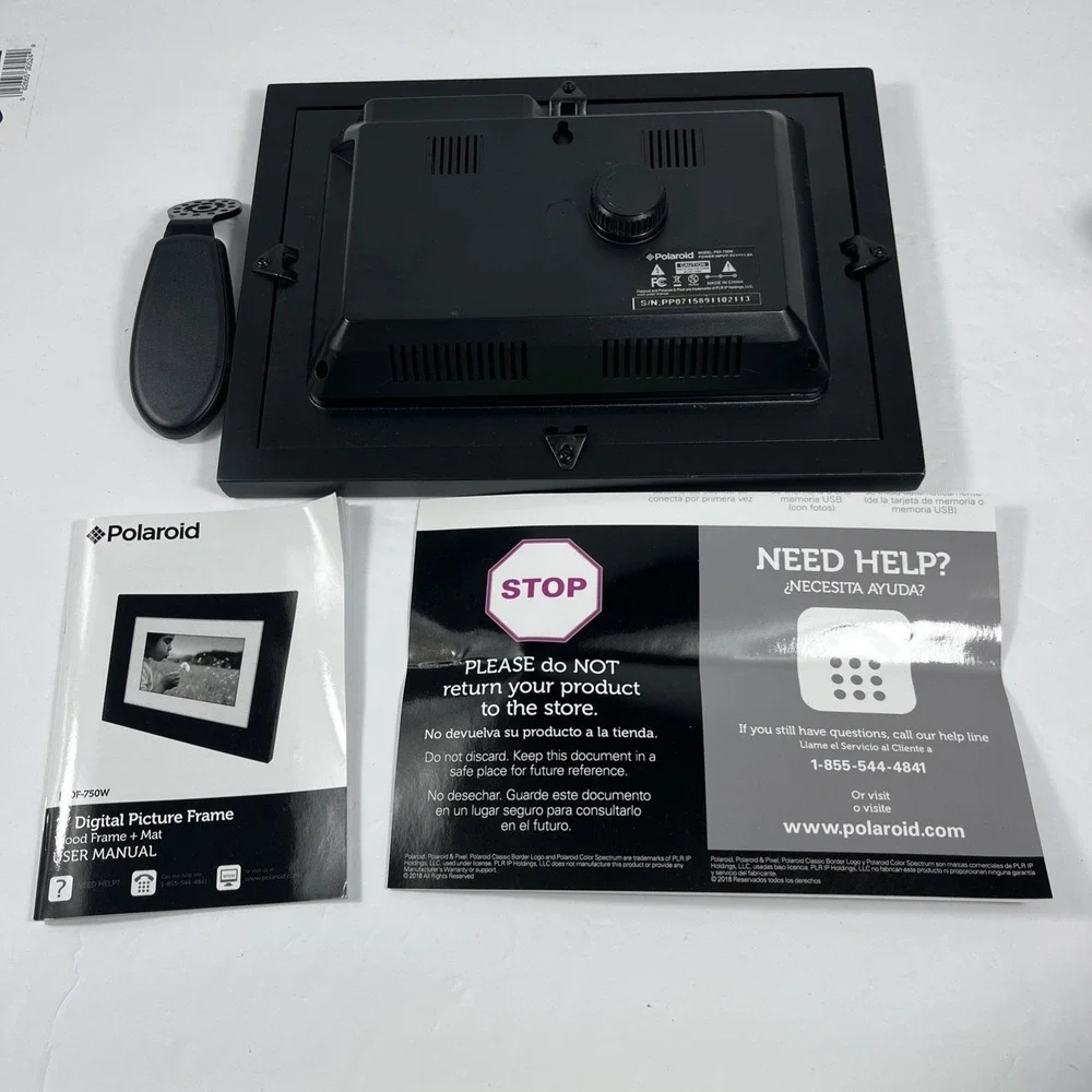 Polaroid Hi Res Digital Picture Frame Wood With Mat PDF-750W Pre-Owned Nice